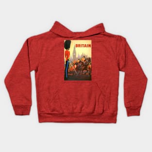 Vintage Travel Poster, the King's Guard on Horses Kids Hoodie